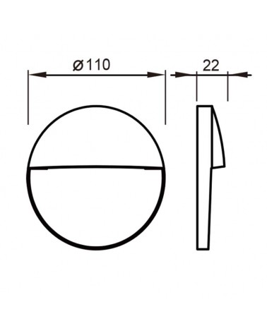 Wall washer 11cm aluminum and polycarbonate LED 3W IP54 suitable for outdoors