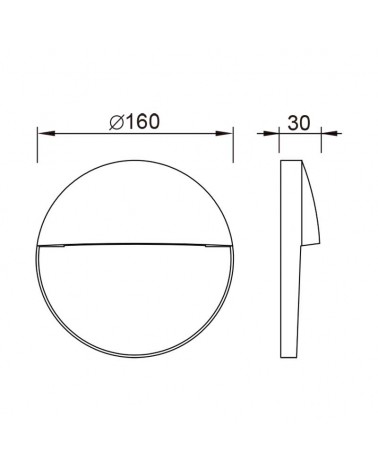 Bañador pared 16cm de aluminio y policarbonato LED 3W IP54 apto para exteriores