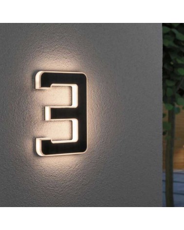 Number 3 for house facade solar LED 3000K 6Lm IP44
