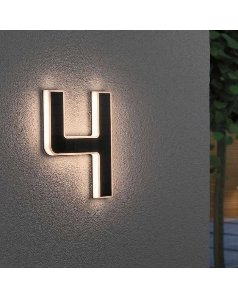 Number 4 for house facade solar LED 3000K 6Lm IP44