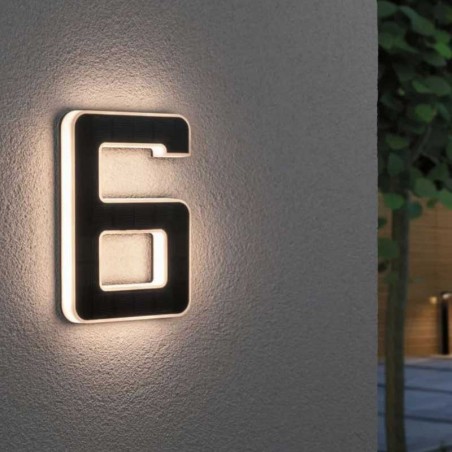 Number 6 for house facade solar LED 3000K 6Lm IP44