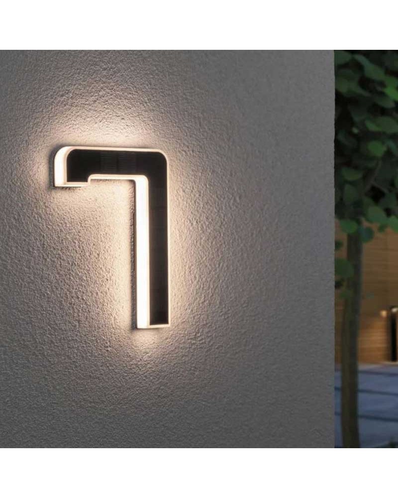 Número 7 para fachada de casa solar LED 3000K 6Lm IP44
