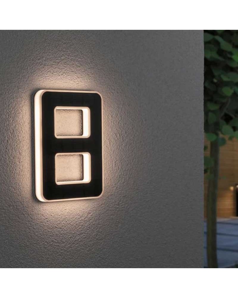 Número 8 para fachada de casa solar LED 3000K 6Lm IP44
