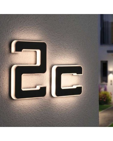 Letra c para fachada de casa solar LED 3000K 6Lm IP44