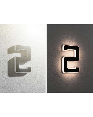 Number 2 for house facade solar LED 3000K 6Lm IP44