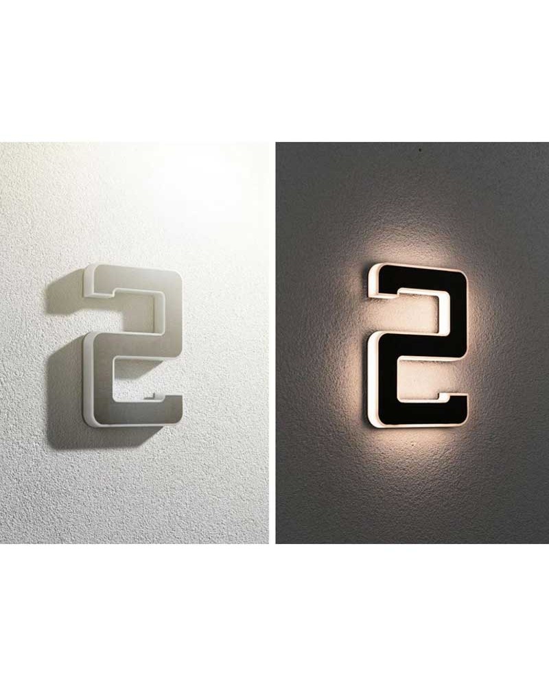 Number 2 for house facade solar LED 3000K 6Lm IP44