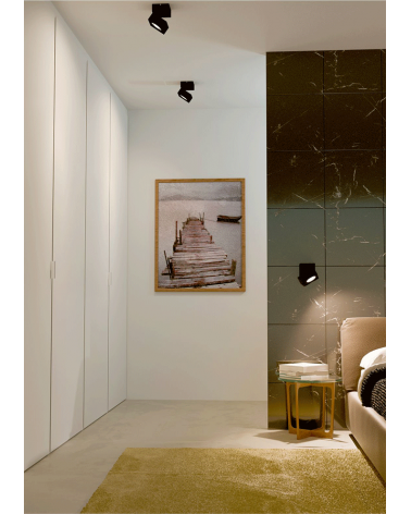 Cube wall and ceiling spotlight 10cm grey colour LED 15W 90º tilting aluminum 3000K 1255 Lm. 40º
