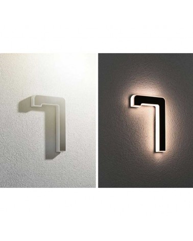 Número 7 para fachada de casa solar LED 3000K 6Lm IP44