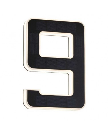 Number 9 for house facade solar LED 3000K 6Lm IP44