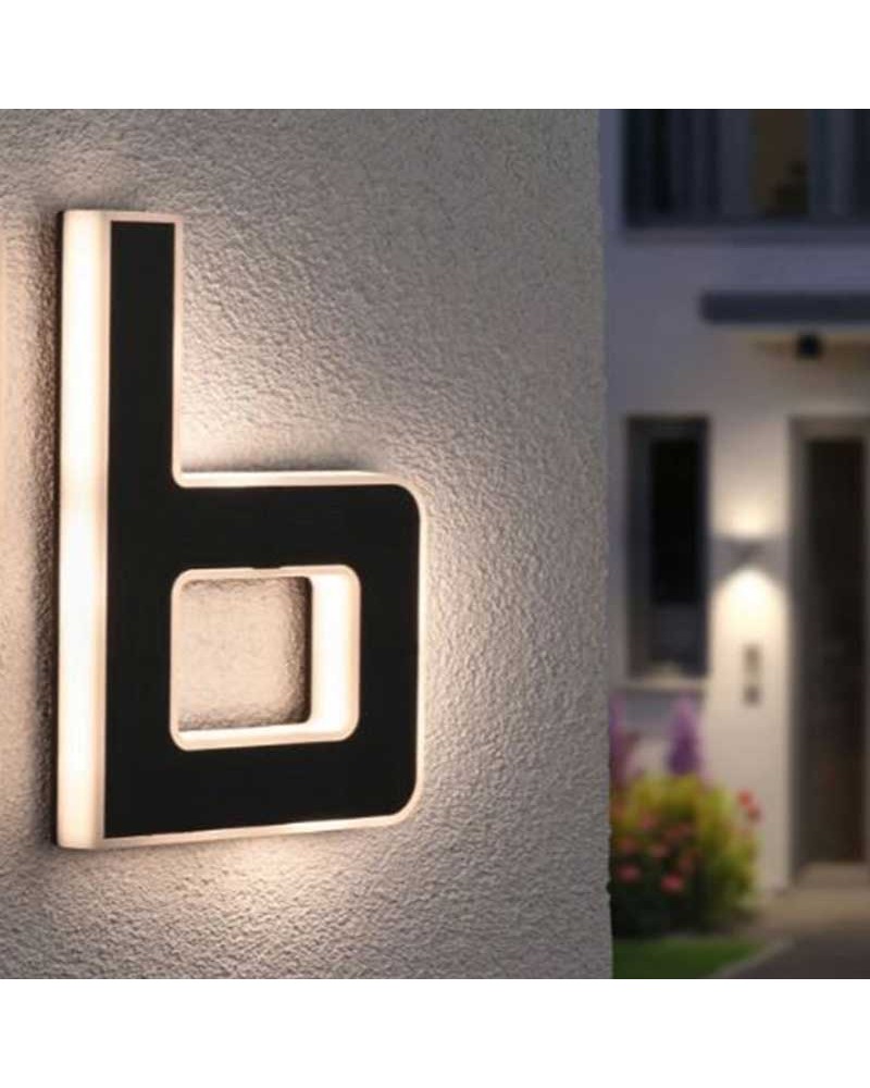 Letra b para fachada de casa solar LED 3000K 6Lm IP44