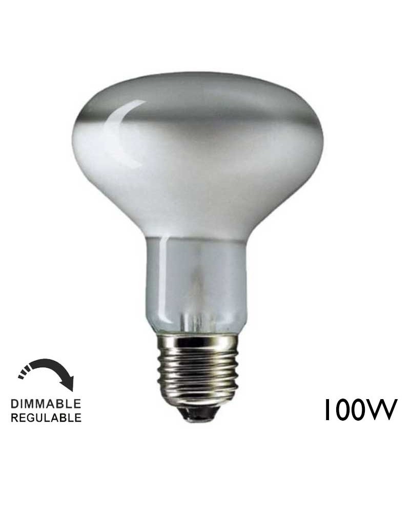 Bombilla reflectora R90 incandescente 100W E27 90mm REGULABLE