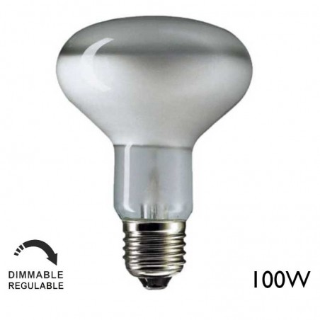 R90 incandescent reflector bulb 100W E27 90mm DIMMABLE