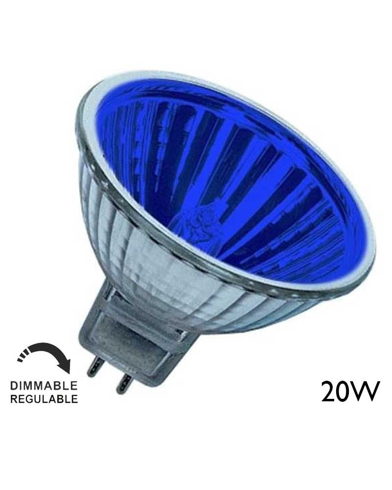 Spot Dicroica halógena 20W Regulable GU4 35mm AZUL