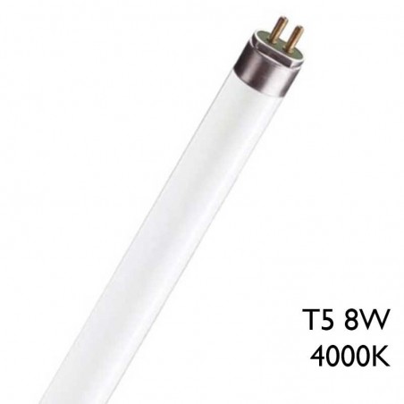 Tubo fluorescente trifósforo 8W T5 28,8cm 4000K F8T5/840 Luz día
