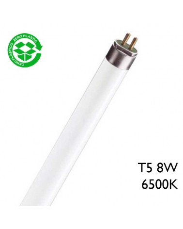 Tubo fluorescente Trifósforo de 8W T5 28,8cm 6500K Luz blanca fría F8T5/865