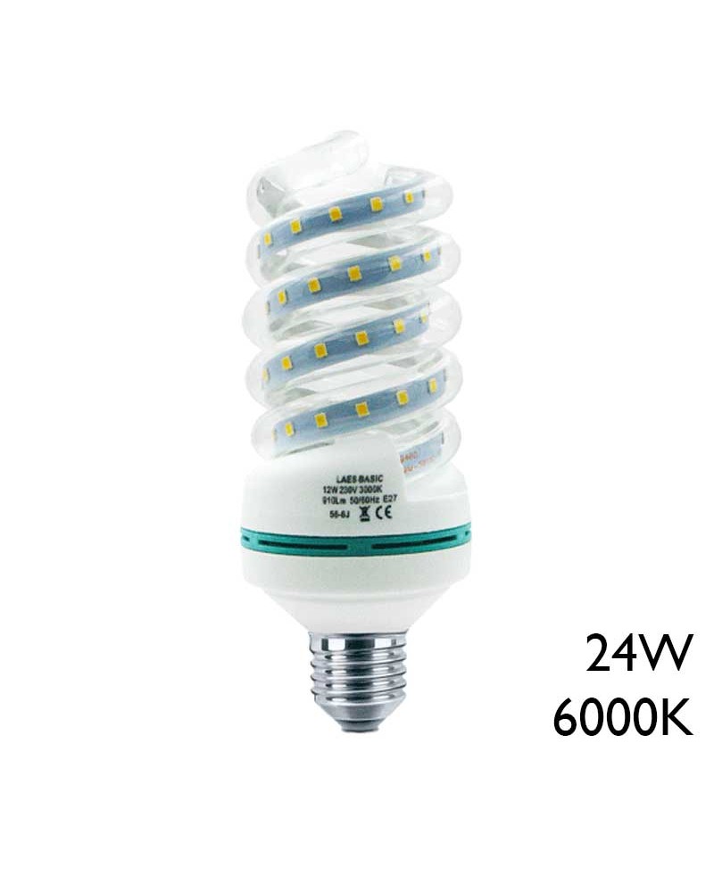 Spiral LED bulb 24W E27 6000K