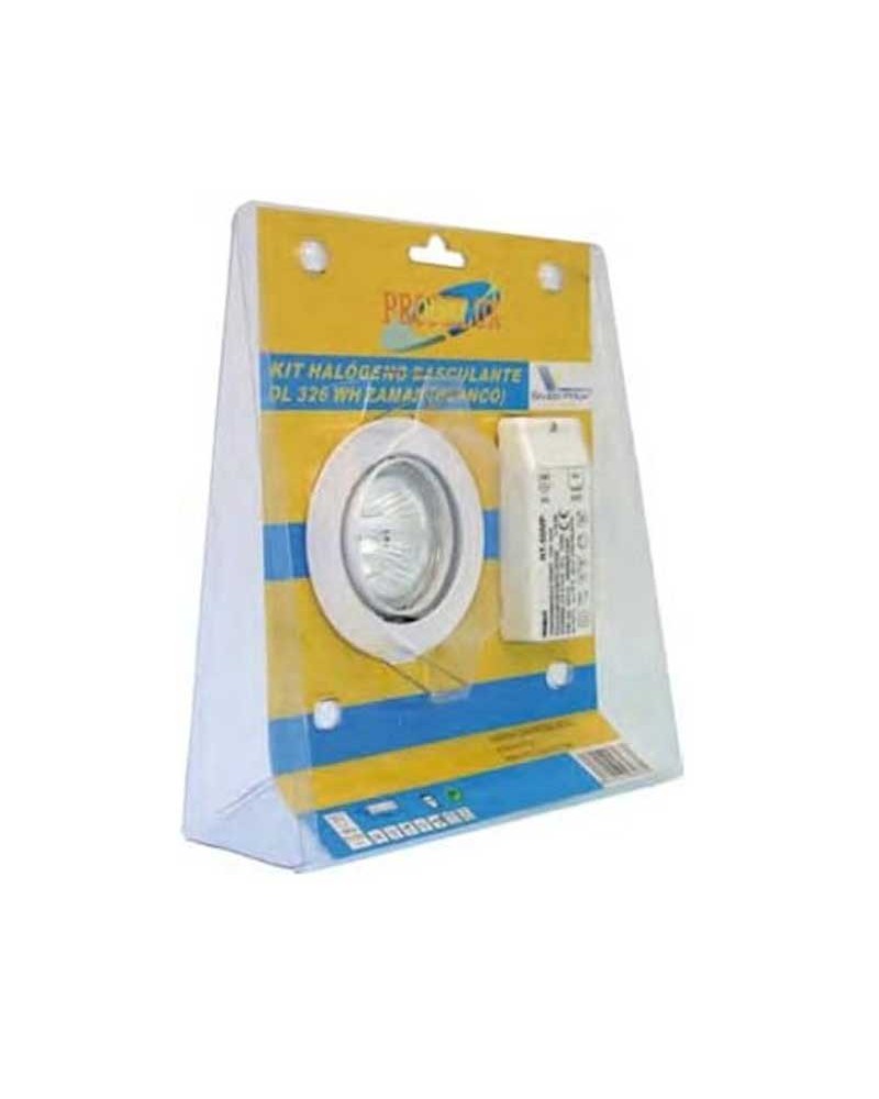 Aro redondo basculante blanco zamak empotrable 8,2cm GU5.3 con transformador