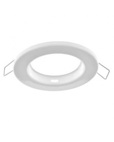 White zamak recessed tilting round ring 8.2cm GU5.3 with transformer
