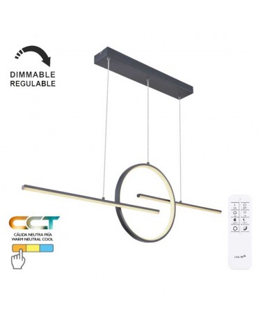 LED ceiling lamp metal and acrylic CCT 50W 124cm Dimmable