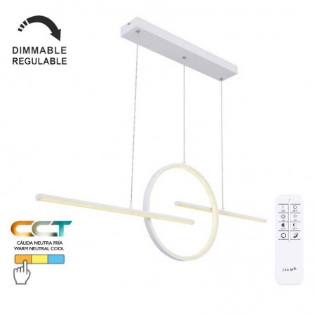 LED ceiling lamp metal and acrylic CCT 50W 124cm Dimmable