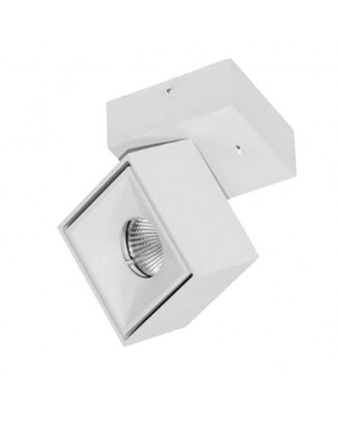 Mini wall and ceiling cube spotlight 7.5cm Tilting 90º white aluminum LED 8W CCT Switch 2700K/3200K/4000K