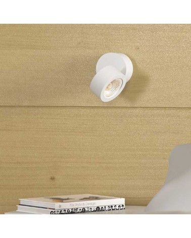 Mini cylinder wall and ceiling spotlight 7.5cm white LED 7W 90º tilting aluminum CCT Switch 2700K/3000K/4000K