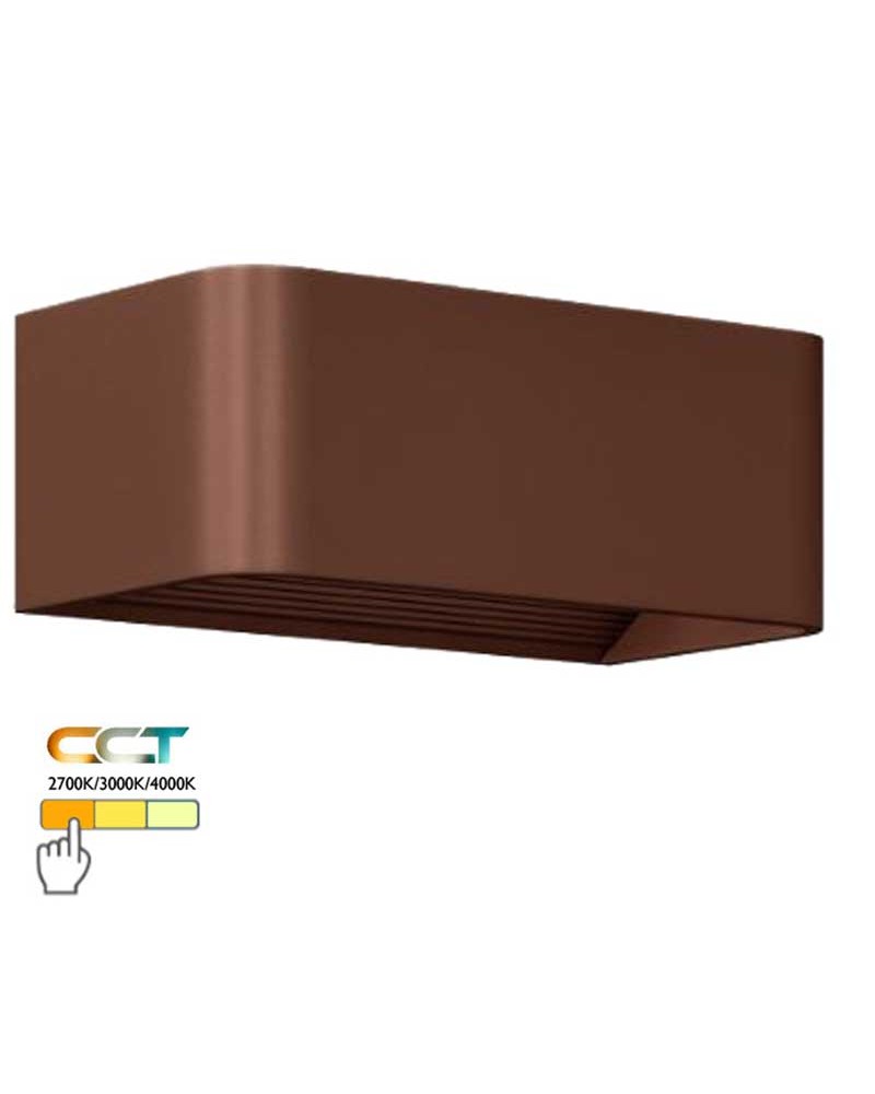 Wall light 20cm aluminum corten finish LED 7W Switch 2700K/3000K/4000K
