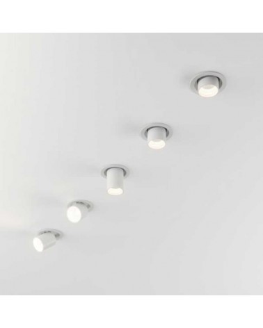 Aluminum matt white LED Spot 10.9cm Adjustable round base Switch 12W 2700K/3000K/4000K DIMMABLE