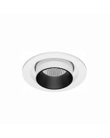 Proyector blanco mate de Aluminio 10,9cm Orientable base redonda CRI 90 12W CCT Switch 2700K/3000K/4000K Regulable