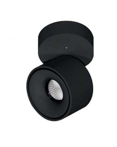 Cubic cylinder spotlight for wall and ceiling mini 7.5cm black LED 7W Aluminum tilting 90º CCT Switch 2700K/3000K/4000K