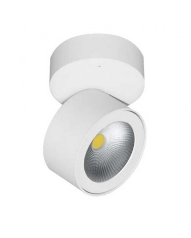 Cylinder or wall and ceiling spotlight 10cm white LED 14W Aluminum tilting 90º CCT Switch 2700K/3000K/4000K