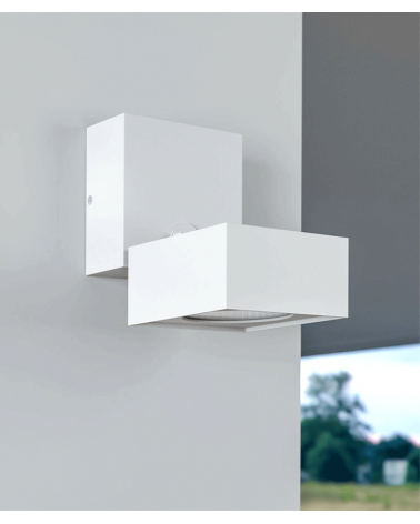 Wall and ceiling cube spotlight 10cm grey colour LED 15W 90º tilting aluminum 4000K 1321 Lm. 40º