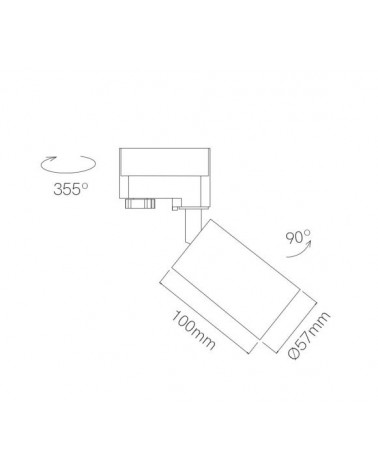GU10 aluminum cylinder track spotlight 5,7cm oscillating spot