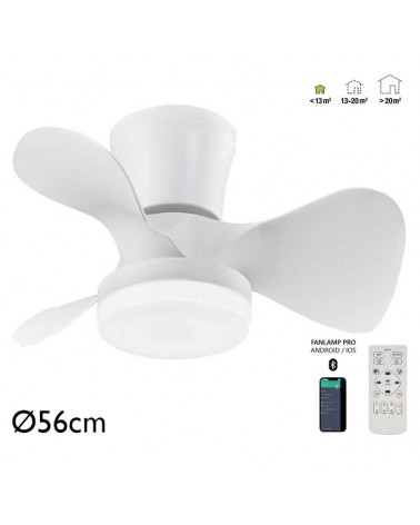 Ceiling fan 30W Ø56cm LED CCT 18W remote control DIMMABLE light temperature