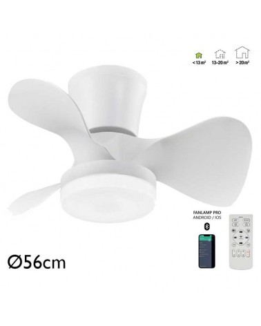 Ventilador de techo 30W Ø56cm plafón LED CCT 18W control remoto REGULABLE temperatura luz