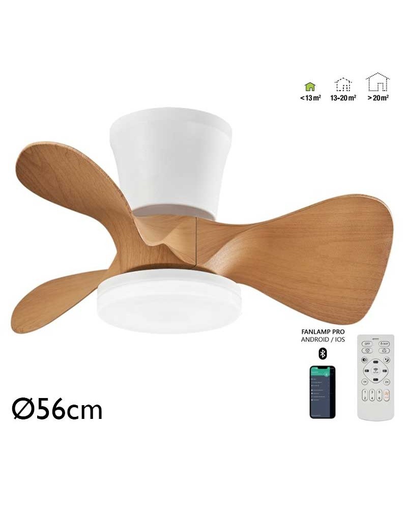 Ceiling fan 30W Ø56cm LED CCT 18W remote control DIMMABLE light temperature