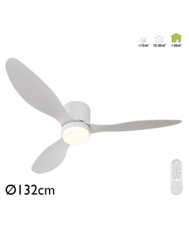 Ventilador de techo 33W Ø132cm plafón LED CCT 18W control remoto REGULABLE temperatura luz