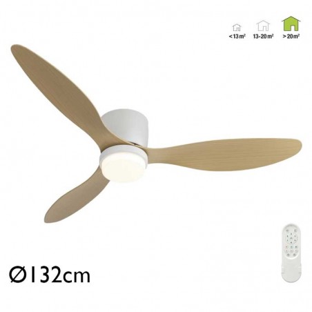 Ceiling fan 33W Ø132cm LED CCT 18W remote control DIMMABLE light temperature