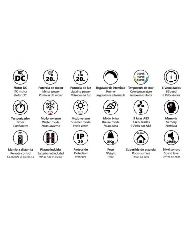 Ceiling fan 20W Ø106cm LED CCT 20W remote control DIMMABLE light temperature