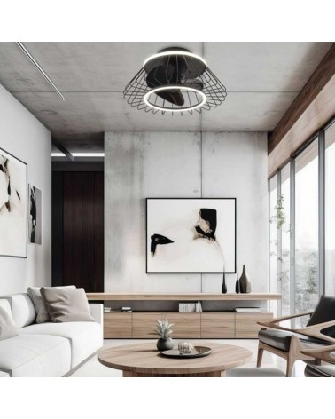 Ventilador de techo negro 20W Ø50cm luz CCT LED 31W control remoto REGULABLE temperatura luz