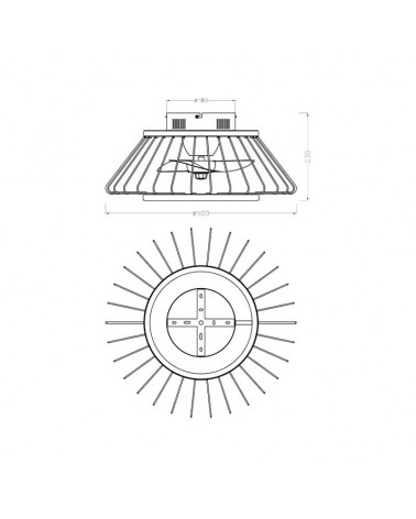 Black ceiling fan 20W Ø50cm CCT LED light 31W remote control DIMMABLE light temperature