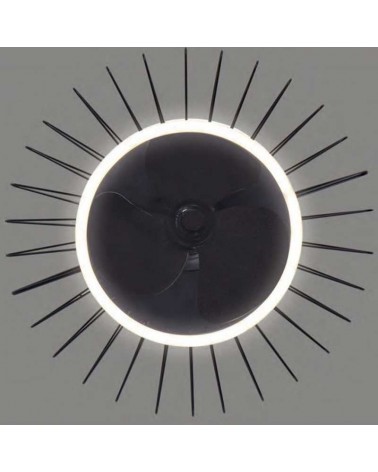 Ventilador de techo negro 20W Ø50cm luz CCT LED 31W control remoto REGULABLE temperatura luz