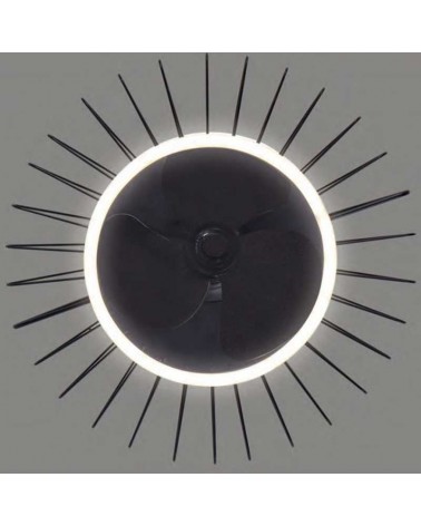 Ventilador de techo negro 20W Ø50cm luz CCT LED 31W control remoto REGULABLE temperatura luz