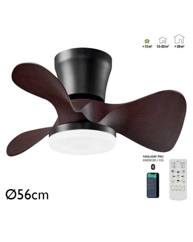 Ceiling fan 30W Ø56cm LED CCT 18W remote control DIMMABLE light temperature