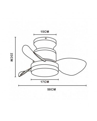 Ventilador de techo 30W Ø50cm plafón LED CCT 18W control remoto REGULABLE temperatura luz