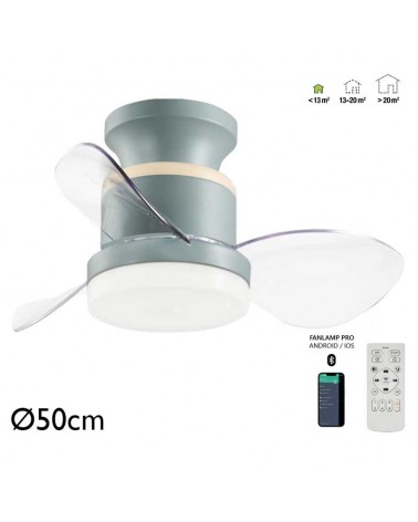 Ceiling fan 30W Ø50cm LED CCT 18W remote control DIMMABLE light temperature