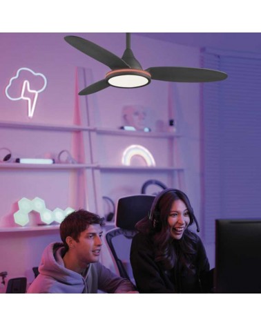 Ceiling fan 25W Ø107cm LED RGB and CCT 21W remote control DIMMABLE light temperature