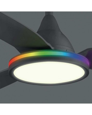 Ventilador de techo 25W Ø107cm plafón LED RGB y CCT 21W control remoto REGULABLE temperatura luz