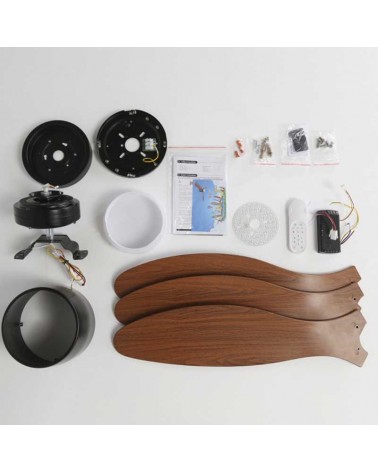 Ventilador de techo 33W Ø132cm plafón LED CCT 18W control remoto REGULABLE temperatura luz