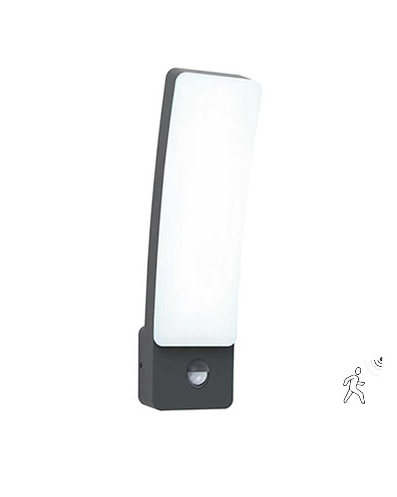 Aplique pared gris oscuro de exterior 31,1cm de aluminio LED 18W 4000K con SENSOR PRESENCIA